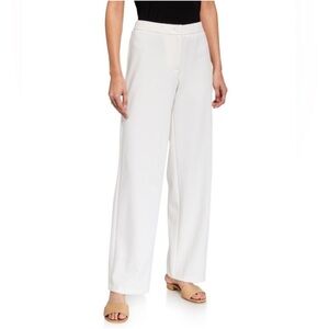 Eileen Fisher Cream Wide-Leg Knit Pants Lyocell